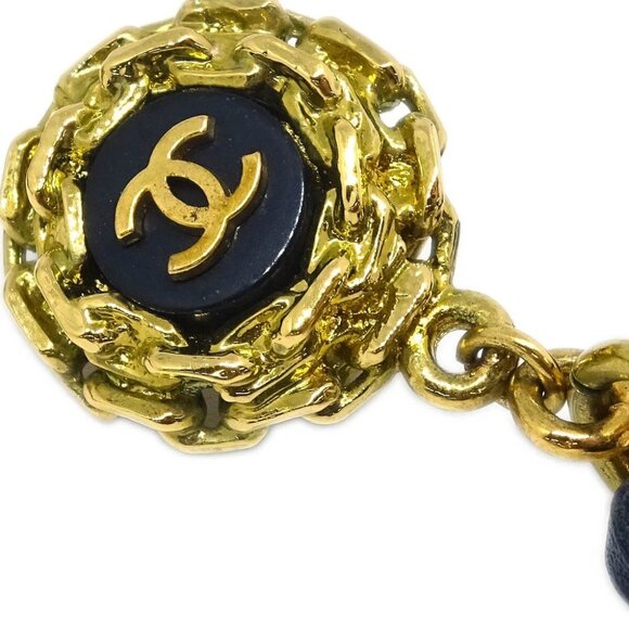 Chanel Dangle Hoop Earrings Gold Artificial Pearl Clip-On - Picture 3 of 4